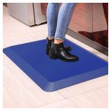 Anti Fatigue Floor Mat Polyurethane(PU) Foam (Blue, 40" L x 17" W x 1" Th)