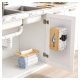 2 Pack Trash Grocery Bag Holder Wall Mounted Design, Silver Extra Large Plastic Garbage Bag Dispenser Holder with Bamboo Lid, Kitchen Organizers and Storage Container Under Sink Large Capacity - Retai