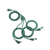 40 FT Total, Outdoor Extension Cord 1 to 3 Splitter for Lights, 3 Prong Outlets Plugs, Max 28ft End to End 16/3C SJTW Weatherproof Wire for Outdoor String Lights, ETL Listed