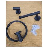 3 Pieces Bathroom Kit Accessories Set 304 Stainless Steel Bathroom Hardware Set (Matte Black)