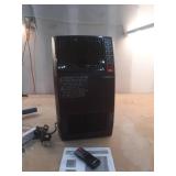 1500-Watt 20 in. Black Electric Console Ceramic Space Heater with Tip-Over Switch, Adjustable Louvers, Timer, Remote - Retail: $90