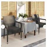 PE Rattan Patio Chairs Set of 2