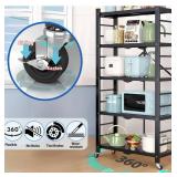 5-Tier Rolling Storage Shelf Unit