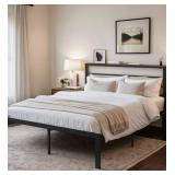 Einfach King Bed Frame with Storage Headboard - Retail: $199