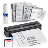 COLORWING Portable Printers Wireless for Travel, 300DPI Mini Compact Inkless Printer, Thermal Bluetooth Printer Compatible with Android and iOS Smartphone & Tablet & Laptop - Black