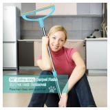 TOSMAL Carpet Rake for Pet Hair Removal, Reusable Pet Hair Removal Tool 56in Adjustable Long Handle Pet Hair Removal Broom, Cat Dog Hair Remover Carpet Brush Scraper for Rugs, Mats, Couch