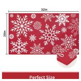 CAROMIO Christmas Indoor Door mat Large Welcome Doormat Xmas Decorative Throw Indoor Outdoor Door Mat Washable Floor Mats for Bedroom Living Room Kitchen Nursery, 20 x 32 Red