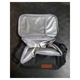 ExtraCharm Insulated Lunch Bag for Women/Men - Reusable Lunch Box for Office Picnic Hiking Beach - Leakproof Cooler Tote Bag Organizer with Adjustable Shoulder Strap for Adults - Black