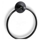 Besteffie Adhesive Towel Ring Self Adhesive Hand Towel Ring Stainless Steel Rustproof Bathroom Towel Holder Wall Mount SUS 304 Stainless Steel Matte Black,Bathroom Hand Towel Holder