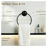 Besteffie Adhesive Towel Ring Self Adhesive Hand Towel Ring Stainless Steel Rustproof Bathroom Towel Holder Wall Mount SUS 304 Stainless Steel Matte Black,Bathroom Hand Towel Holder