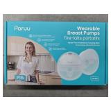 Paruu Hands Free Breast Pump P16, Wearable Breast Pump Electirc Portable with 4 Modes & 12 Levels, Max 309mmHg Strong Suction 19/21/24mm Flange Inserts Wearable Breastfeeding Pump, 2 Pack White