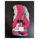 FUAMEY Dog Coat for Small Dogs,Waterproof Dog Winter Jacket with Harness Built in Puppy Cold Weather Coats Reflective Pet Vest with Zipper Warm Fleece Dogs Snowsuit Windproof Pink S