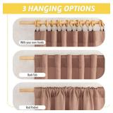 NICETOWN Thick Linen Terracotta Curtains for Bedroom, Rod Pocket & Back Tab Flax Semi Sheer Drapes Privacy Assured with Light Filtering for Girls/Princess Room, W55 x L84, 2 Pieces