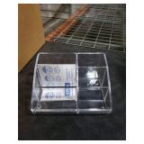 STORi Clear Plastic Vanity Makeup Organizer | 6-Compartment Holder for Brushes, Eyeshadow Palettes, & Beauty Supplies | Curved Front Design | Made in USA