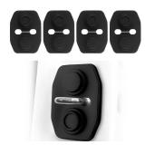 4PCS Universal Silicone Car Door Latch Covers,New Silicone Door Latch Protective Cover with 3 Layers of Shock Absorption for Protection & Noise Reduction,Soft Car Doors Strike Protector
