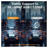 PowerBear 10K 8K HDMI 2.1 Cable 3 ft | Short HDMI Cable, 48Gbps High Speed 4K@120Hz Braided Cord 144Hz 8K@60Hz, eARC, Dynamic HDR 10,for Laptop, Monitor, PS5, PS4, Xbox One