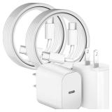 iPhone 17 16 Pro Charger Fast Charging 20W USB C Phone Charger Block,2Pack Quick iPhone Chargers 6FT Type C Fast Charging Cord for iPhone 17/17 Pro/17 Pro Max/17 Air/16/16 ProMax/16e/15 ProMax/15 Plus