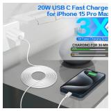 iPhone 17 16 Pro Charger Fast Charging 20W USB C Phone Charger Block,2Pack Quick iPhone Chargers 6FT Type C Fast Charging Cord for iPhone 17/17 Pro/17 Pro Max/17 Air/16/16 ProMax/16e/15 ProMax/15 Plus