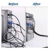 Spiral Cable Wrap - 25 Ft 3/8 Spiral Wire Wrap Cord Covers Bundle Sleeve Hose for Computer Electrical Wire Organizer (3/8 Inch-25Ft)