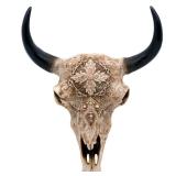 alikiki Boho cow skull Wall-decor - 9.3 L Faux Bull Skull Wall Handing Resin Animal Steer Head Skull Ornament Western Bohemia Room Ideas Decorations DAMAGE SEE PHOTO***
