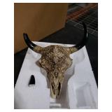 alikiki Boho cow skull Wall-decor - 9.3 L Faux Bull Skull Wall Handing Resin Animal Steer Head Skull Ornament Western Bohemia Room Ideas Decorations DAMAGE SEE PHOTO***