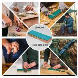 BeaverCraft Leather Strop for Knife Sharpening - Stropping Leather with Polishing Compound - Knife Strop Block for Knives, Chisel, Tool Sharpening - Stropping Kit 8