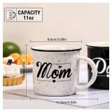 JOVGANK Mom and Dad Mug Set of 2 Coffee Mug 10 Ounce, New Parents Gift for Couples, New Mom and Dad Gifts for Expecting First Time Parents, Mother