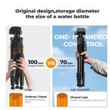 K&F CONCEPT Camera Tripod, 75 Lightweight Portable Travel Outdoor DSLR Tripods for Camera Phone Video Recording Tripod Stand, Cellphone Clip for Smartphone Live Streaming Vlog, Black