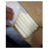 qinxiang 30 Pack Ivory Taper Candles, 10 inch (H) Dripless, Unscented Dinner Candle, Smokeless Taper Candles, Paraffin Wax with Cotton Wicks, Approxinately 7-8Hours Burn Time