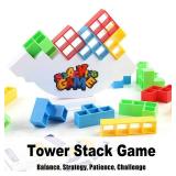 48 PCS Balance Stacking Attack Block Game, Board Games for 5 Years+ Family Games, Family Travel Party Game for Adult & Kids, Suitable for Most Party, Friends, Team Building Blocks Toy