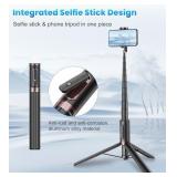 TONEOF 67 Magnetic Cell Phone Selfie Stick Tripod,Smartphone Stand All-in-1 with Integrated Wireless Remote,Portable,Lightweight,Extendable for iPhone/Android(Black)