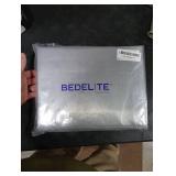 BEDELITE Satin Sheets Queen Size Bed Set, Luxury Soft Grey Silky Sheets for Hair and Skin, Similar to Silk Bed Sheets Set 4 Pieces with 1 Deep Pocket Fitted Sheet, 1 Flat Sheet, and 2 Pillowcases