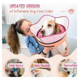 Supet Raised Inflatable Dog Cone Collar to Stop Licking, Soft Dog Cone Alternative After Surgery, Doggie Neck Donut Collar for Small Medium Large Dogs