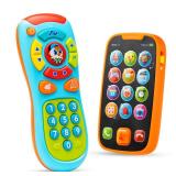 JOYIN Baby Learning Phone and Remote Toy for Toddler, Fun Smartphone Toys with Music for Infants, Boys or Girls, Holiday Stocking Stuffers, Kids Birthday Gift, Easter Basket Stuffers