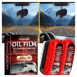 CAPEDIEM 2025 NEW Fululuer Automotive Oil Film Cleaning Brush for Car Windows, Clear Vision Glass Cleaner, Windshield Cleaner, Anti-Rain Fog Cleaning Glass Brush with Refill, Improves Clarity