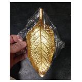 Jewelry Dish, Metal Trinket Dish Leaf Shaped Ring Holder Jewelry Organizer Vanity Dish Tray for Dresser Christmas Birthday Wedding Gifts (Single Mango Leaf)