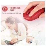 seenda Wireless Mouse, 2.4G Noiseless Mouse with USB Receiver Portable Computer Mice for Windows PC, Notebook, Laptop - Red