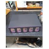 Trading Card Storage Box with Commander Display, 5-Row Deck Case with Removable Lid, 4000+ MTG Deck Box with 48 Colorful Divider, 5 Magnetic Card Holders, 5 Stoppers, Dice Tray(Black Purple)