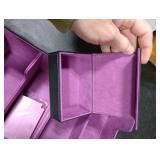 Trading Card Storage Box with Commander Display, 5-Row Deck Case with Removable Lid, 4000+ MTG Deck Box with 48 Colorful Divider, 5 Magnetic Card Holders, 5 Stoppers, Dice Tray(Black Purple)