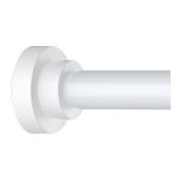 Thestoa Shower Curtain Rod Adjustable 43-66 inch, 1Diameter Spring Tension Curtain Rod No Drill, Anti-Rust Non-Slip Shower Rod, White Shower Curtain Rod for Bathroom Tension