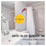 Thestoa Shower Curtain Rod Adjustable 43-66 inch, 1Diameter Spring Tension Curtain Rod No Drill, Anti-Rust Non-Slip Shower Rod, White Shower Curtain Rod for Bathroom Tension