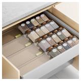 PanPanPal Spice Drawer Organizer, 8 Pack Clear Seasoning Organizer Rack, Expandable From 11 to 22 Wide Kitchen Spice Rack Organizers for Drawer, Countertop (Jars Not Included)