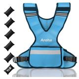 Aroha Adjustable Weighted Vest for Women & Men, 4-10lb/11-20lb/20-32lb Vest with 5 Ironsand Weights for Strength Training and Home Workout, Weight Vest with Reflective Strip for Running, Walking