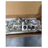 KAMANINA Silver Curtain Rod 32 to 58 Inch(2.6-4.8ft), Adjustable Curtain Rods for Windows 28 to 48 Inch, 3/4 Inch Splicing Drapery Rods with Twisted Cage Finial