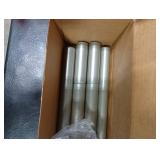 KAMANINA Silver Curtain Rod 32 to 58 Inch(2.6-4.8ft), Adjustable Curtain Rods for Windows 28 to 48 Inch, 3/4 Inch Splicing Drapery Rods with Twisted Cage Finial