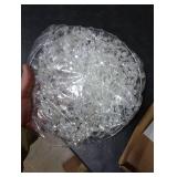 Cioceen Acrylic Chandelier Shade, Ceiling Light Shade Beaded Pendant Lampshade with Crystal Beads and Chrome Frame for Bedroom, Wedding or Party Decoration, Diameter 8.7