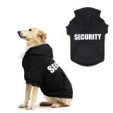 Security Dog Hoodie Dog Sweaters for Large Dogs Soft Brushed Fleece Clothes Hoodie Sweatshirt with Pocket(XXL)