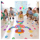 Sensory Path Floor Decals Education Floor Stickers Hopscotch Floors Decal Peel and Stick Sensory Pathway Stickers for School Classroom Kids Girl Boy Nursery Playroom (Robot Pathway)