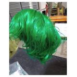 PLULON Green Bob Wig with Heart Sunglasses and Hair Cap, Colorful Short Bob Wigs Synthetic Party Wigs Funny Cosplay Hairpieces for Women Men Daily Bachelorette Halloween Costume Party Decorations MISS