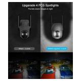 ANRAN 2K Security Camera Wireless Outdoor, Solar Outdoor Camera with 360° View, Smart Siren, Spotlights, Color Night Vision, PIR Human Detection, Pan Tilt Control, 2-Way Talk, Q01W 2 Packs